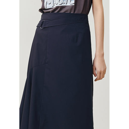 NEELLY纳俪商场同款2022夏季新款高腰半身裙女不规则设计A字裙N22043E01105 商品图4