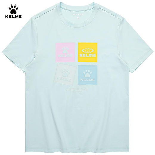 KELME卡尔美短袖T恤男装2022简约时尚体恤冰感印花宽松运动上衣6224TX1062 商品图0