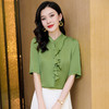 ASE-3583 纯色时尚韩版女士短袖衬衫 商品缩略图1