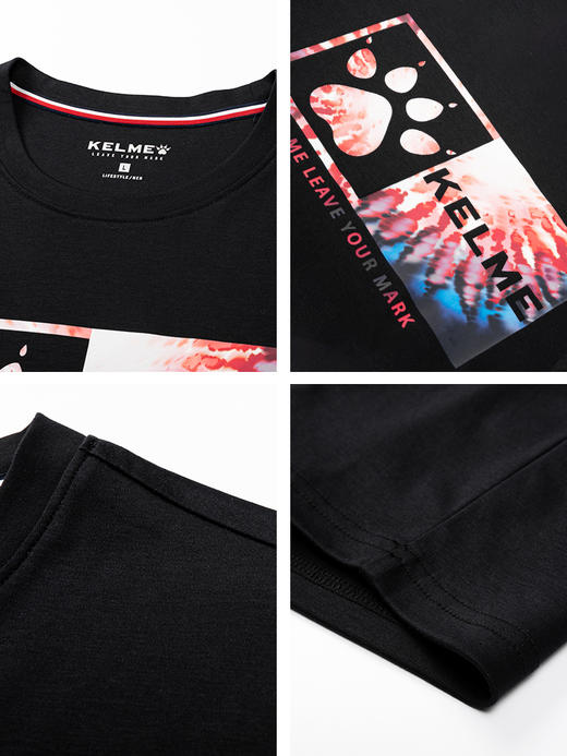 KELME卡尔美短袖男新款夏季透气针织体恤纯棉圆领运动休闲半袖t恤6227TX1031 商品图3