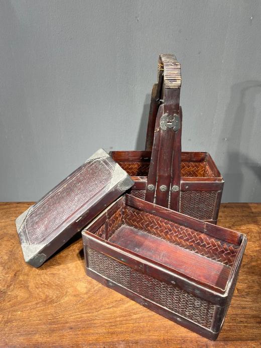 竹编髹漆双层提梁食盒，顺丰包邮 商品图10