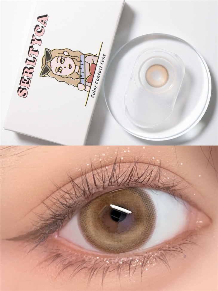 SERLTYCA年抛隐形眼镜 K4焦糖奶茶14.5mm 1副/2片-VVCON美瞳网41