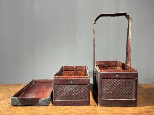 竹编髹漆双层提梁食盒，顺丰包邮 商品图13