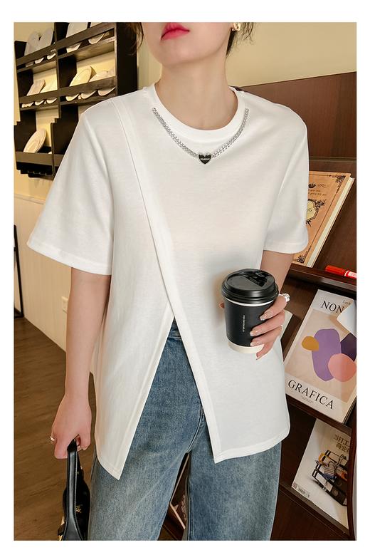 （清仓现货）【社群供W】项链开衩T恤 商品图3