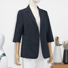FOCALS福柯斯秋季新款七分袖纯色修身休闲亚麻西服外套FRR2B109B3 商品缩略图1