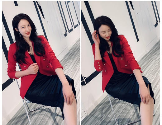 “中国红”J20143779A颈袖添香新款时尚修身装西服显瘦小西装外套女长袖J20143779A单西 商品图2