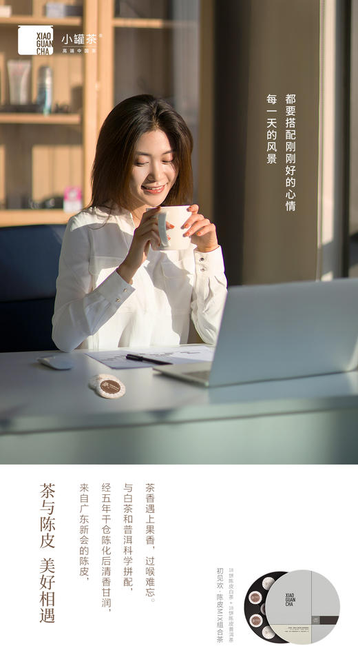 小罐茶陈皮组合茶普洱茶寿眉白茶紧压36饼茶茶叶礼盒装180g 商品图8
