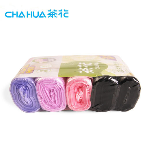 茶花垃圾袋 45*55 cm家用加厚卷装黑色一次性宿舍用手提拉圾厨房塑料袋 商品图10
