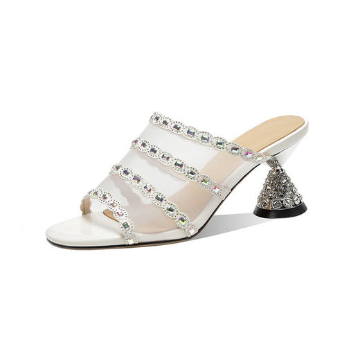 优雅百搭，网纱拼接镶钻高跟凉拖DP-8312 商品图7