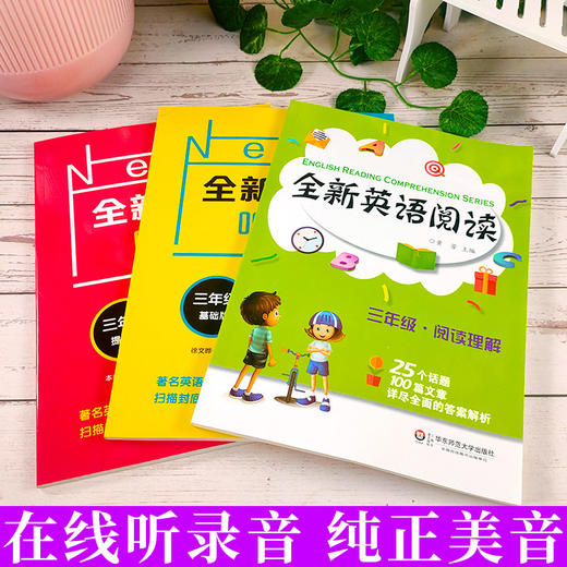 1-9年级全新英语阅读全新英语听力基础版提高版英语词汇英语听力词汇练习册 商品图2