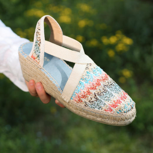 西班牙原产手工制作时尚轻便超舒适女款草编鞋 301HK-彩虹色 商品图7