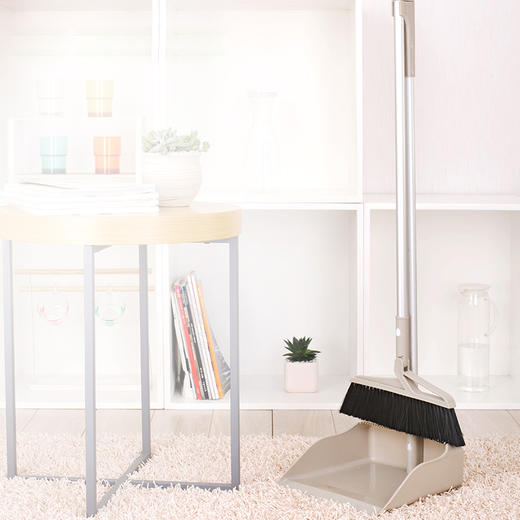 茶花 家用清洁扫地笤帚扫帚簸箕组合 旋转扫把头 加长梳齿 1725 （颜色随机） 商品图1