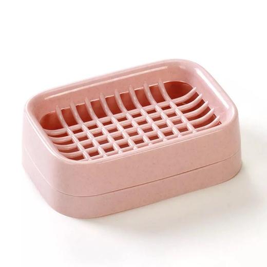 茶花  双层沥水网格滴水皂盘浴室香皂盒肥皂盘卫生间塑料皂盘 2个装（随机颜色） 商品图1