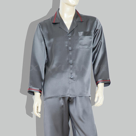 鑫缘 真丝男睡衣套 HD0022 商品图3