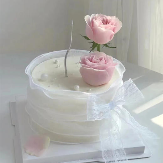 黑巢-粉色玫瑰奶油蛋糕生日蛋糕 商品图0