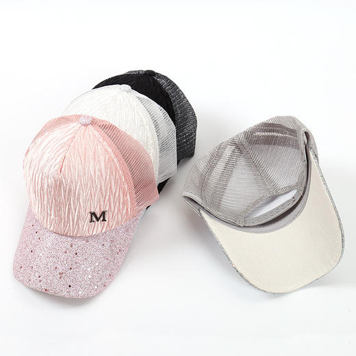 新款褶皱M标棒球帽户外遮阳鸭舌帽韩版太阳帽 商品图4