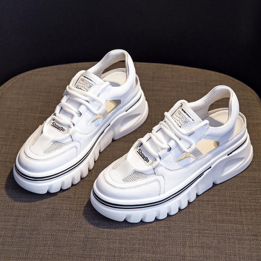 BZLR-B9910新款潮流时尚气质休闲圆头厚底镂空凉鞋 商品图2