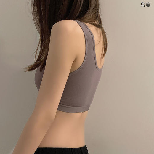 黛唯梵 纯棉少女文胸抹胸防走光初高中学生运动内衣女一体式防震U型美背 商品图3