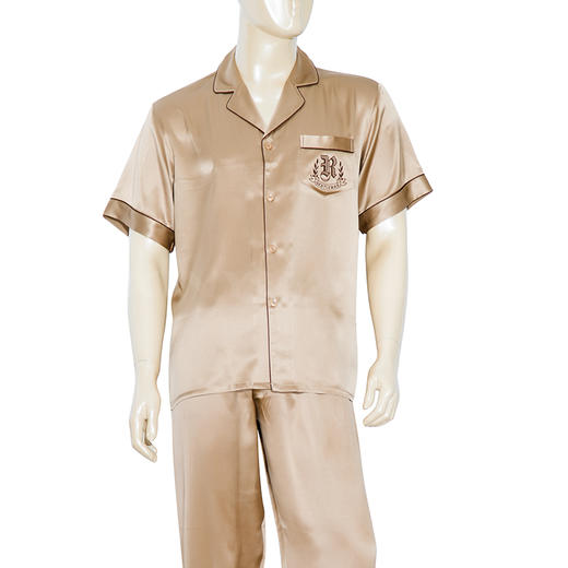 鑫缘 真丝男短袖睡衣套 HD1026 商品图1