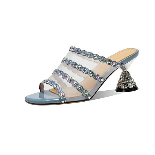 优雅百搭，网纱拼接镶钻高跟凉拖DP-8312 商品图8