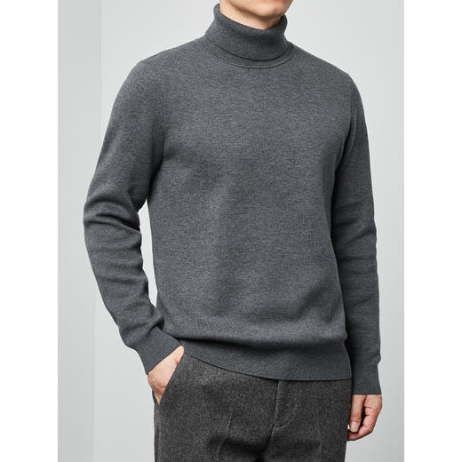 墨麦客男装2021秋季新款可翻高领毛衣男士德绒自发热打底衫20005 商品图3