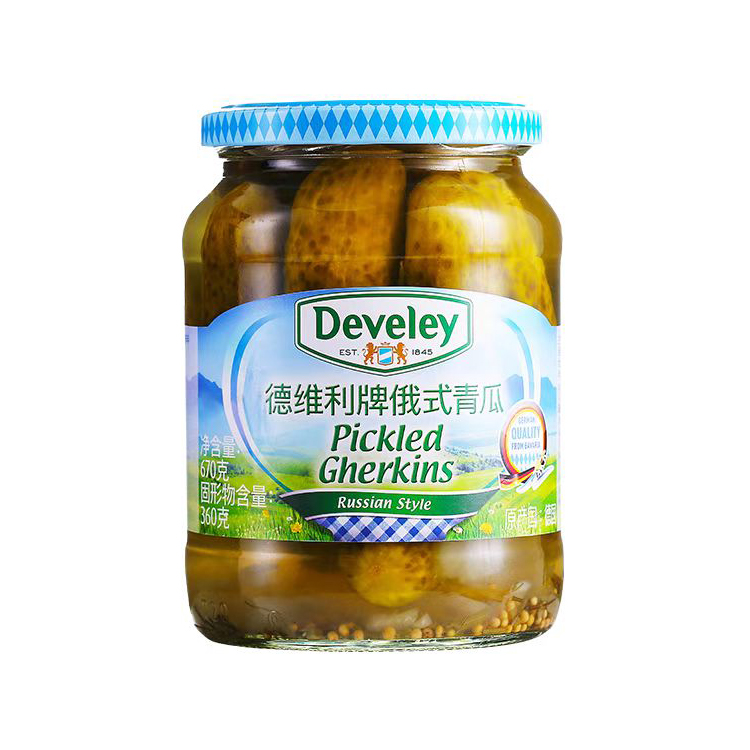 Pickled gherkins 670g