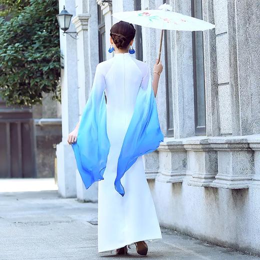 CJH-1221走秀复古优雅中国风大气舞台表演改良版演出服长款旗袍连衣裙 商品图5