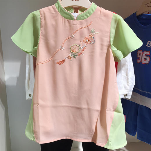 拉比-童衣类（夏）F2密语国风连衣裙虾红 商品图2