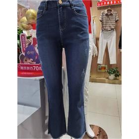 3楼茗复古兰直筒牛仔裤
