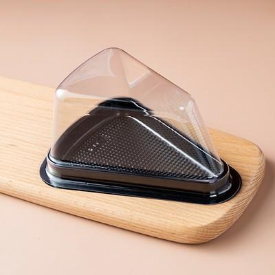 JTX-A03 三角形蛋糕盒子 8寸烘焙慕斯千层切块分装打包 一次性吸塑盒 黑底 商品图2