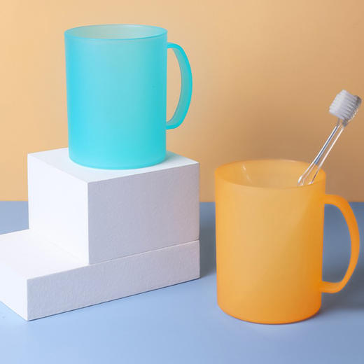 茶花 磨沙塑料漱口杯子420ml塑料洗漱杯磨沙口杯旅行漱口杯刷牙杯创意杯子 商品图6