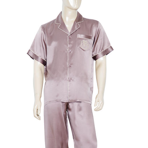 鑫缘 真丝男短袖睡衣套 HD1026 商品图0