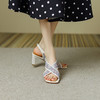 优雅百搭，里外全皮织物拼接高跟凉鞋HBP-3445 商品缩略图8
