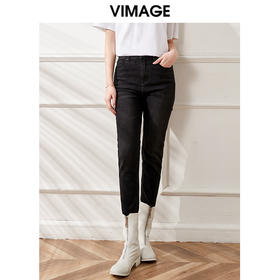 VIMAGE纬漫纪冬季新款时尚休闲显瘦铅笔裤小脚牛仔裤女裤VD2105811裤子