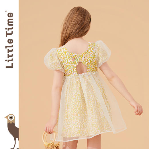 littletime女童碎花连衣裙夏季短袖2022新款洋气小清新女孩夏装裙 商品图1