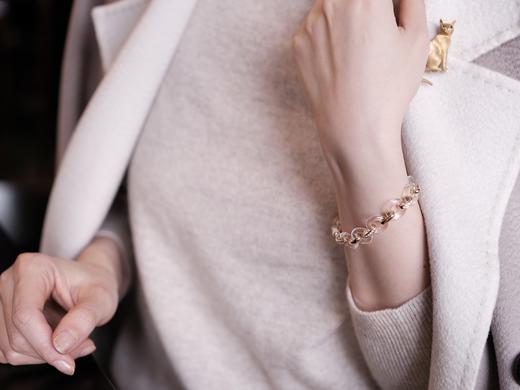 18K 白水晶钻石手链 商品图1