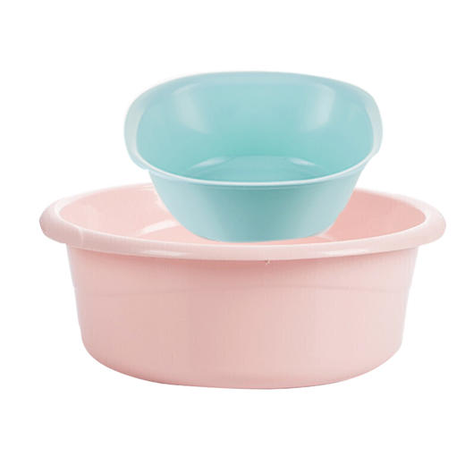 茶花 洗脸盆洗衣服时尚通用盆32cm35cm39cm茶花方形塑料盆32cm脚盆洗PP新生婴儿童大小脸盆洗菜盆 商品图5