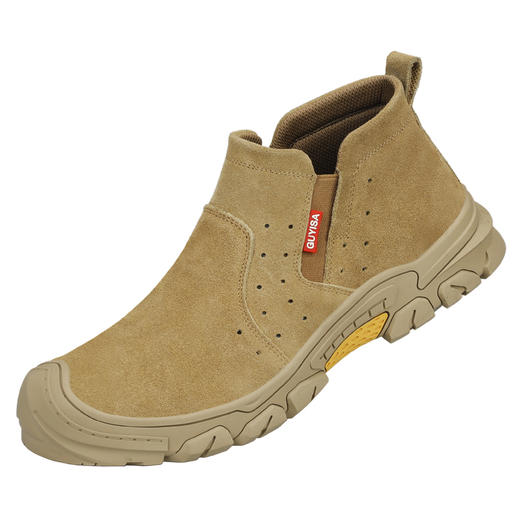 新款反绒皮防烫劳保鞋钢包头防砸防刺耐磨橡胶底舒适防臭安全工作鞋 商品图5