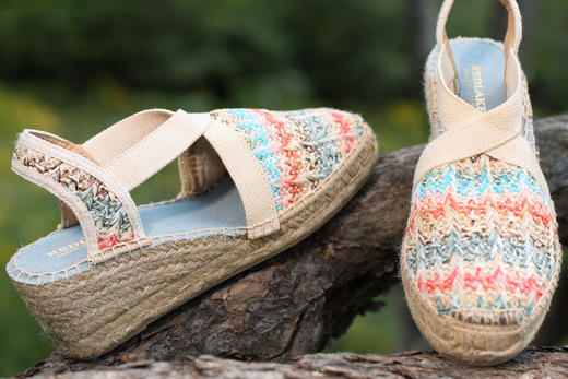 西班牙原产手工制作时尚轻便超舒适女款草编鞋 301HK-彩虹色 商品图8