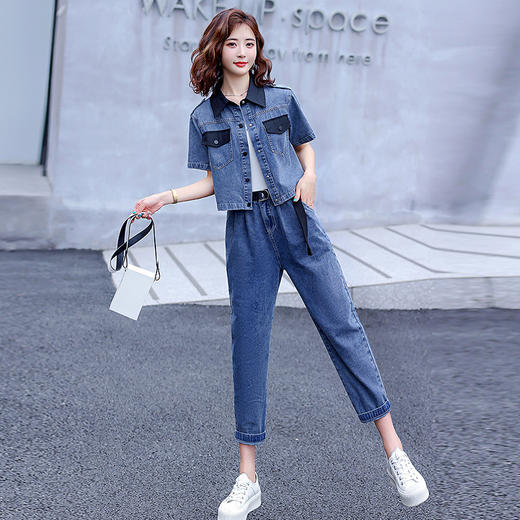 夏季轻熟风女装时尚气质甜美港味盐系穿搭休闲牛仔两件套HR-WE72329 商品图0