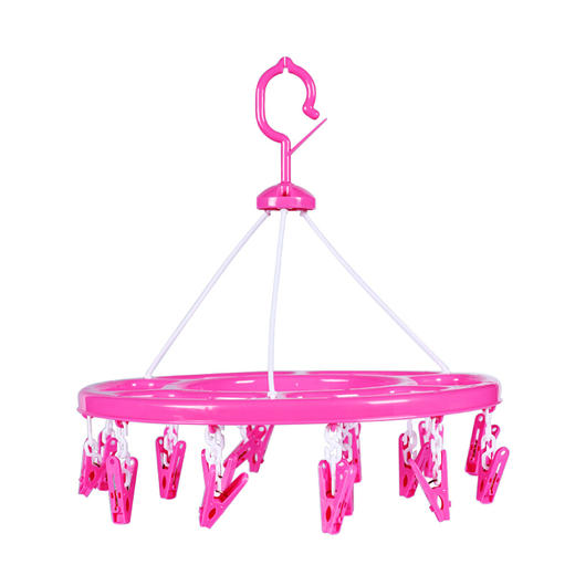 茶花 大号圆型晒衣架(18夹)夹子晾衣架颜色随机0711衣服架家用挂衣 商品图4