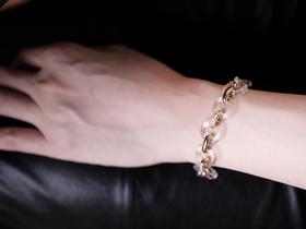 18K 白水晶钻石手链