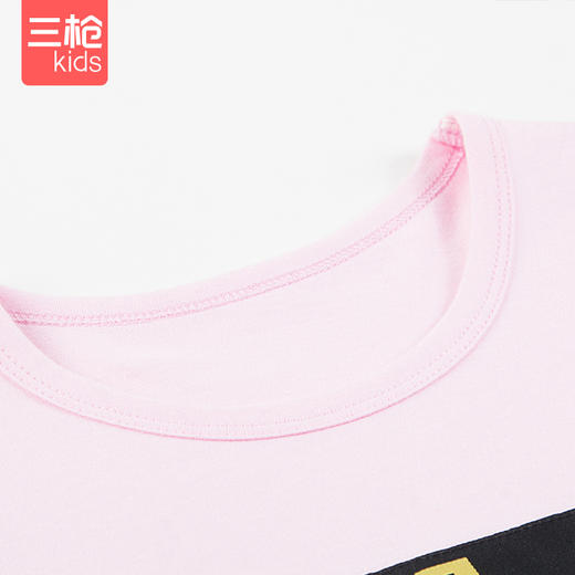 Threegun三枪 舒肤超柔薄棉女童短袖睡裙(黄)-7C026A311 商品图3