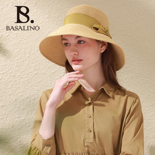 Basalino赫本风防晒草帽女UV防紫外线渔夫帽草帽BA015 商品图2
