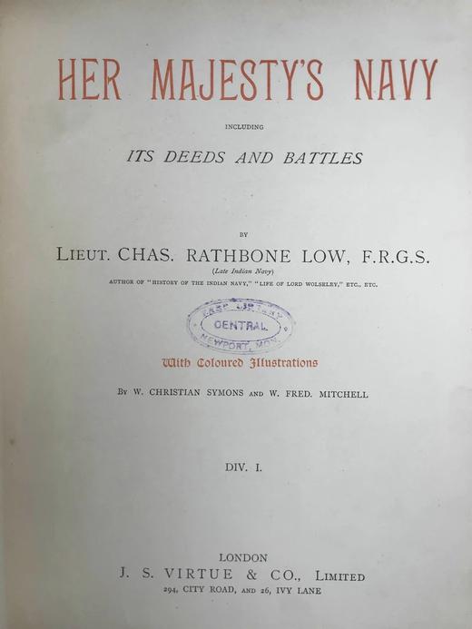 约19世纪后期 英国皇家海军史（全6卷） 约40余幅彩色版画插图 漆布精装16开 商品图4