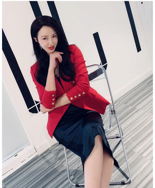 “中国红”J20143779A颈袖添香新款时尚修身装西服显瘦小西装外套女长袖J20143779A单西 商品图1