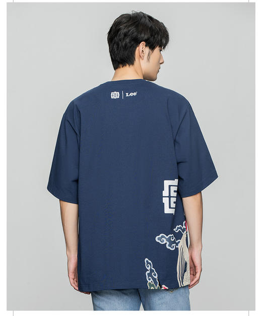 Lee故宫联名男士宽松101+刺绣圆领短袖T恤LMT0015474DR00FA00430 商品图3