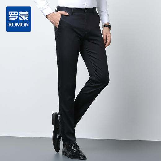 【棉质混纺】罗蒙春夏男装休闲西裤男士商务正装通勤百搭休闲裤男长裤 商品图0