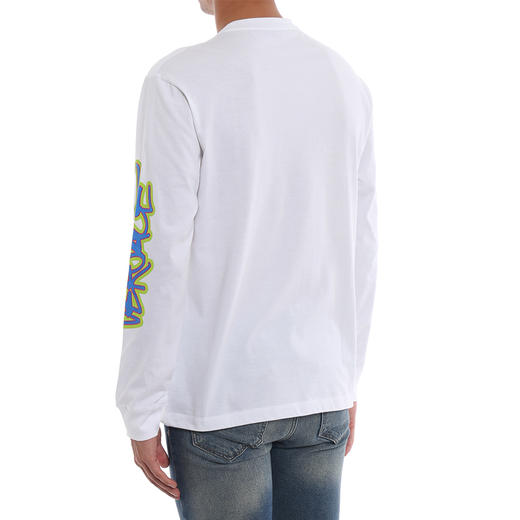 VERSACE 范思哲 男士棉质美杜莎印花圆领长袖T恤 白色 A80448 A224589 A001 商品图2