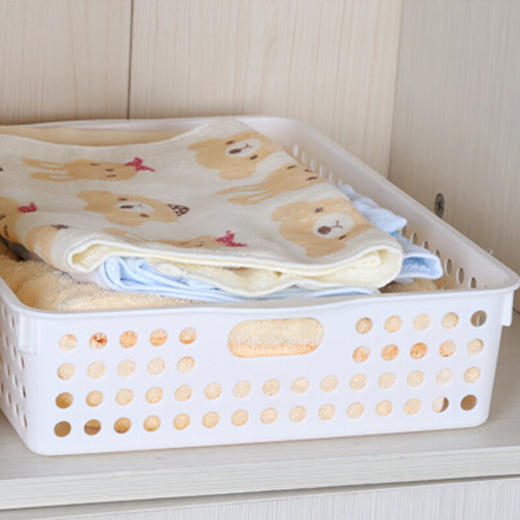 茶花 圆点收纳筐3个装桌面收纳篮厨房储物篮 滤水篮水果篮洗菜篮-L（颜色随机） 商品图2